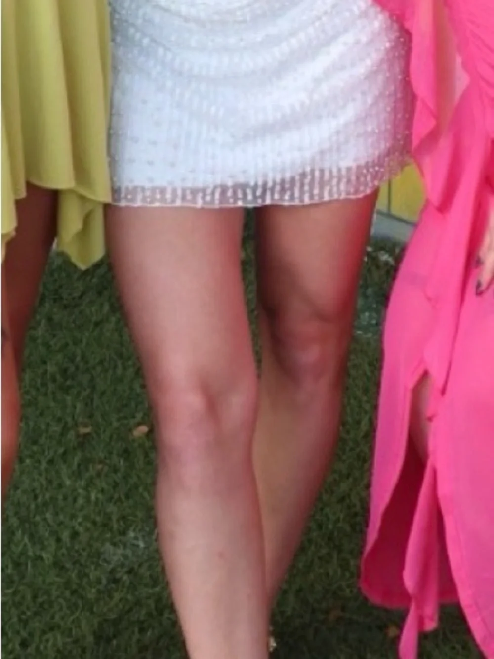 Strapless White Beaded Mini Dress - Picture 7 of 7
